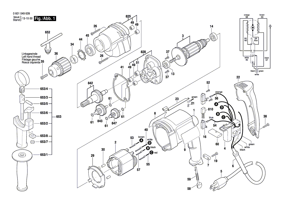 Bosch 1034vsr - 0601049639 Tool Parts