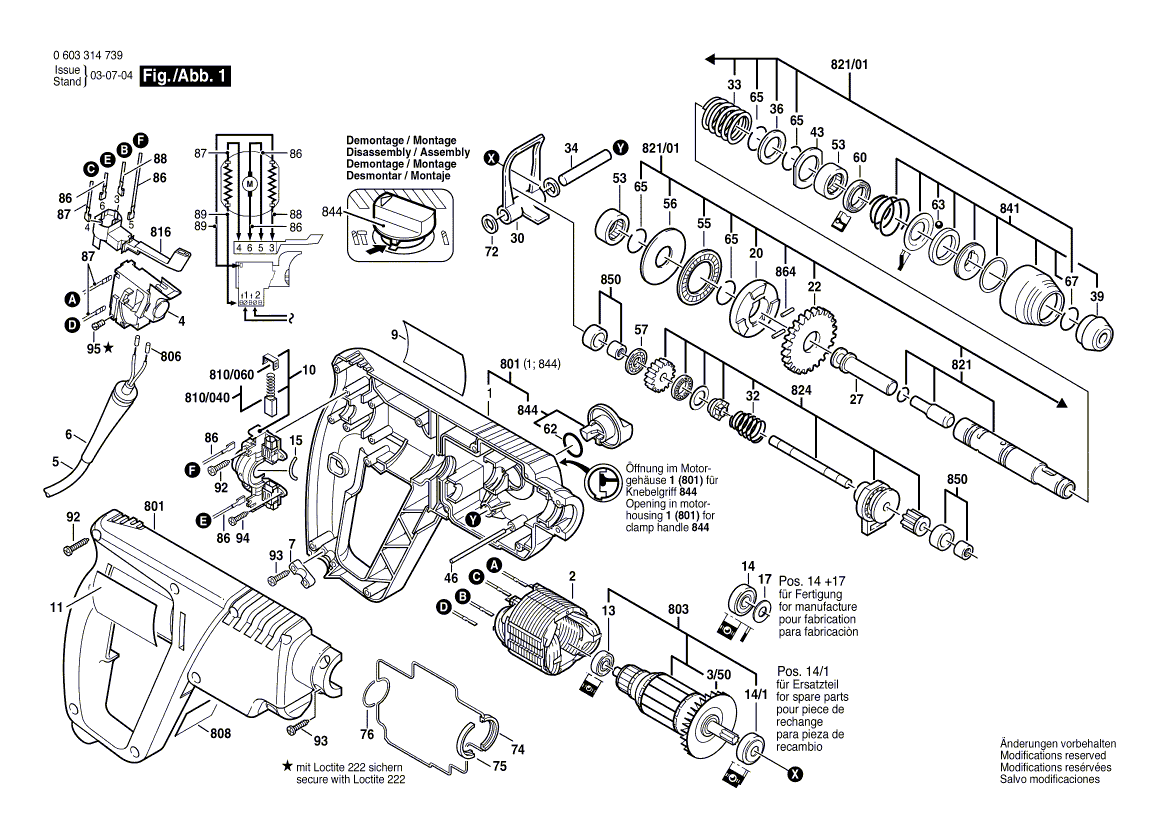 Bosch 11200vsr - 0603314739 Tool Parts