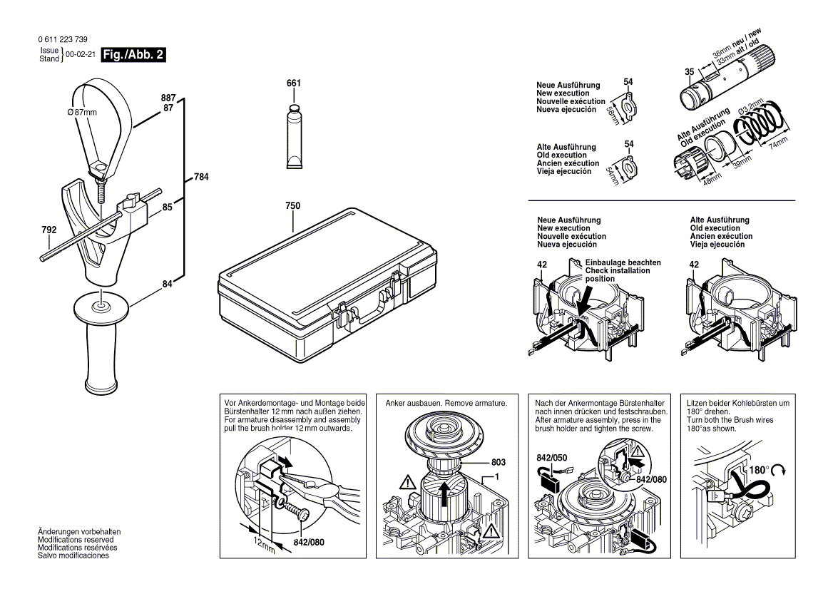 Bosch 11223evs 0611223739 Tool Parts Bosch Rotary Hammer Parts