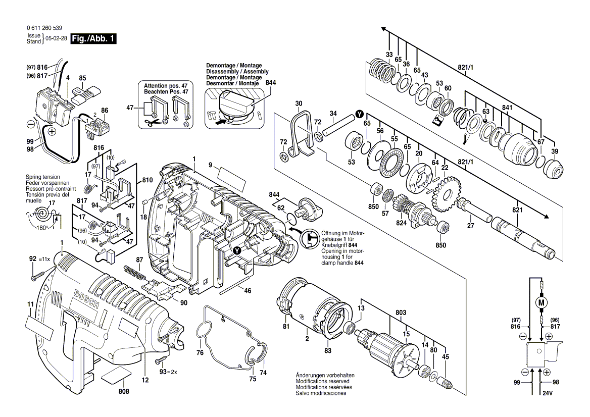 Bosch 11225vsrh - 0611260539 Tool Parts