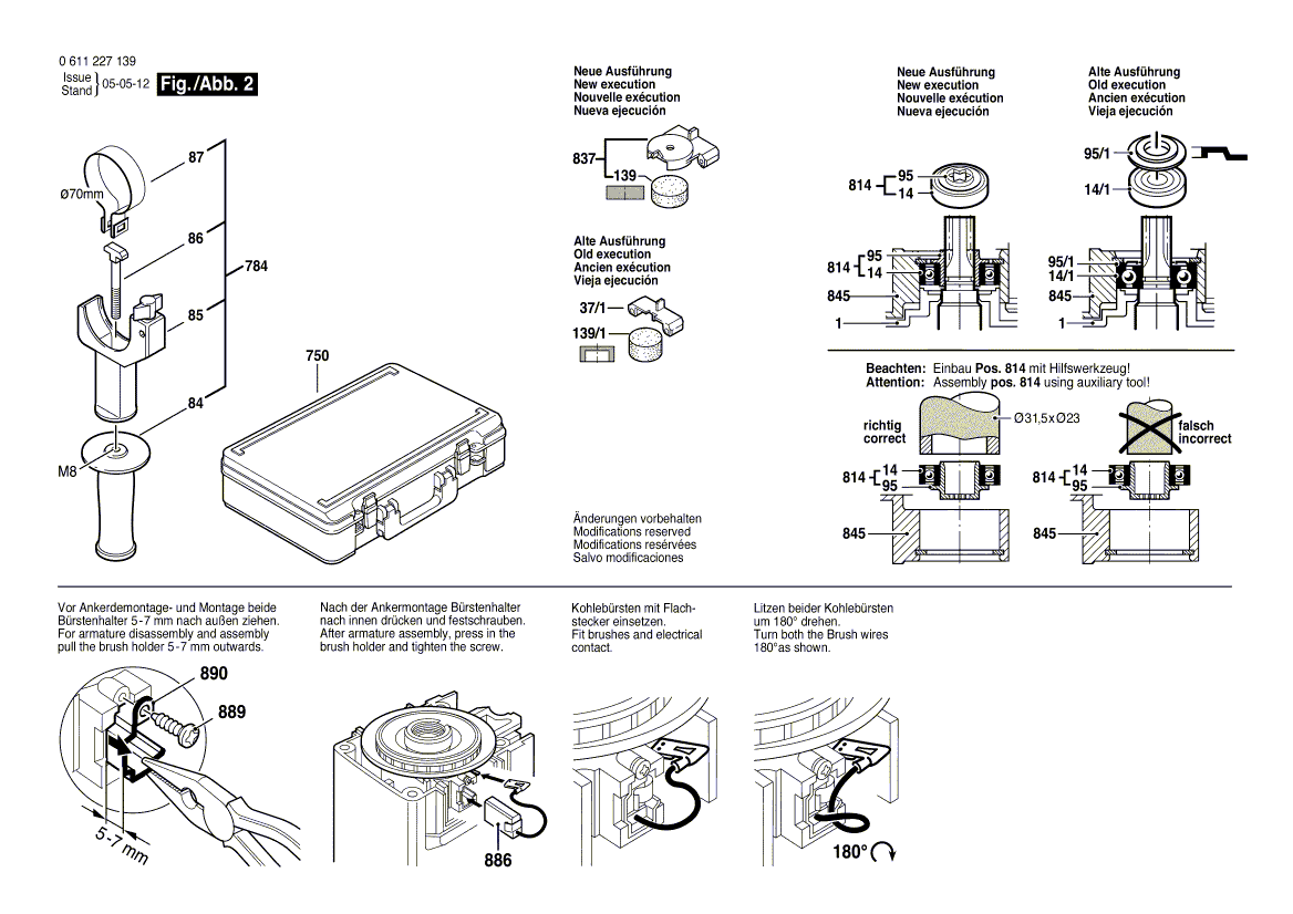 Bosch 11227e 0611227139 Tool Parts Bosch Hammer Drill Parts