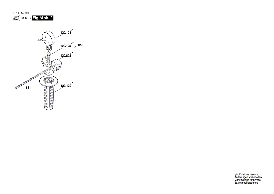 Bosch 11255 vsr 0611255739 Tool Parts Bosch Rotary Hammer