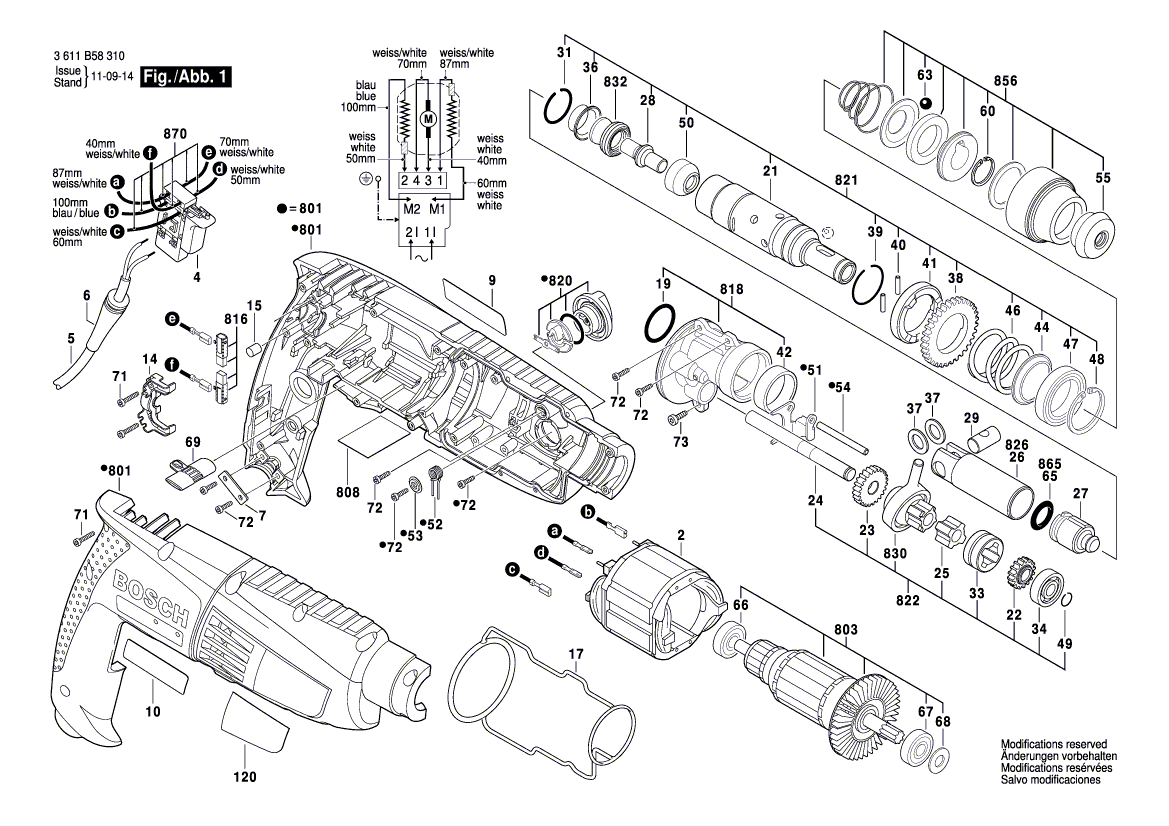 Bosch 11258vsr - 3611b58310 Tool Parts