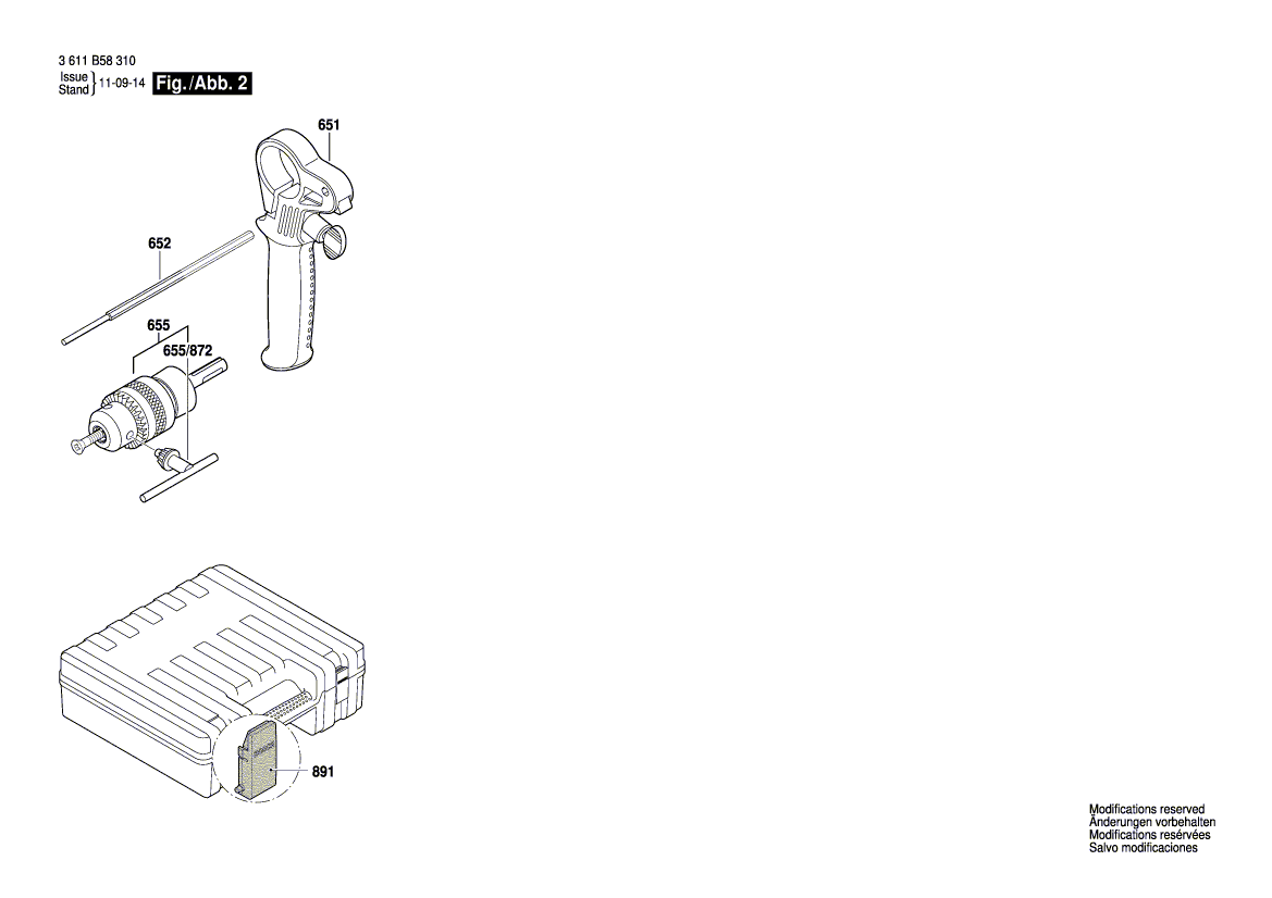 Bosch 11258vsr - 3611b58310 Tool Parts