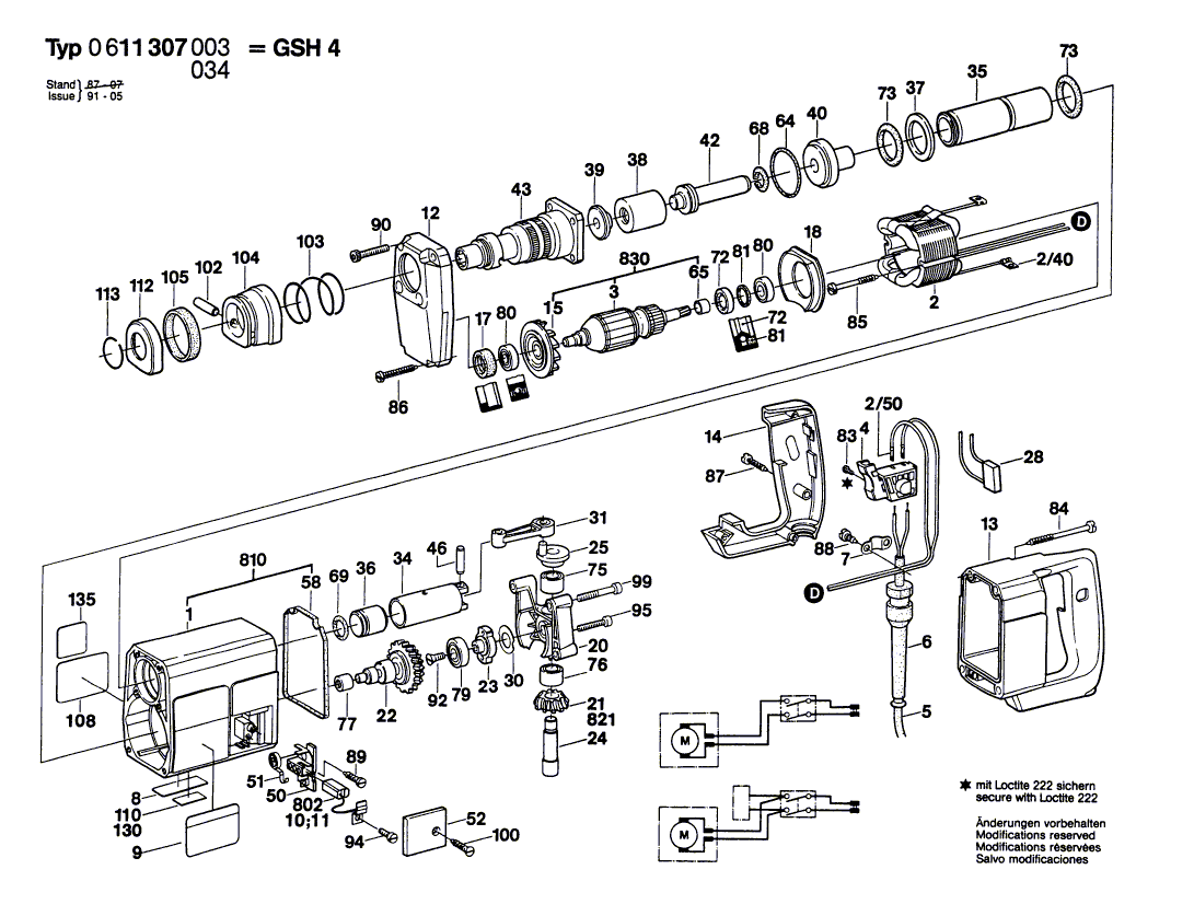 Bosch 11307 - 0611307034 Tool Parts