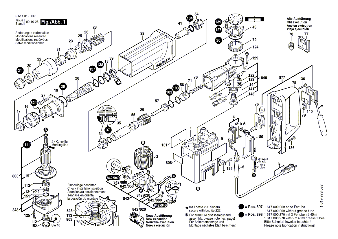 Bosch 11312e - 0611312139 Tool Parts