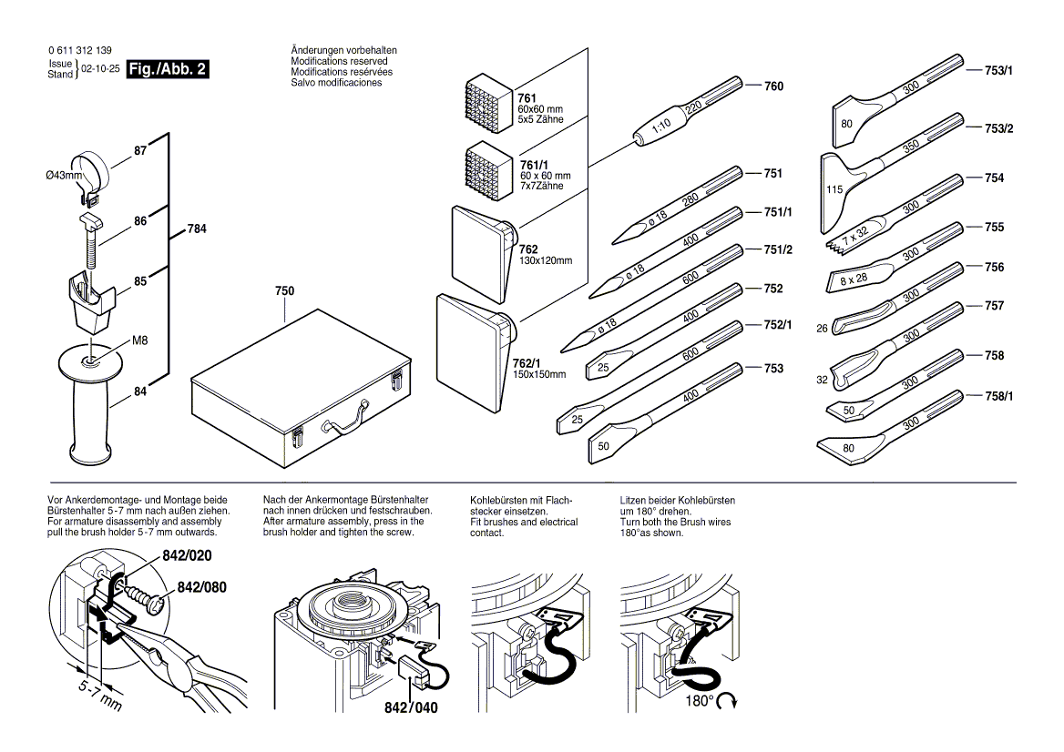 Bosch 11312e - 0611312139 Tool Parts