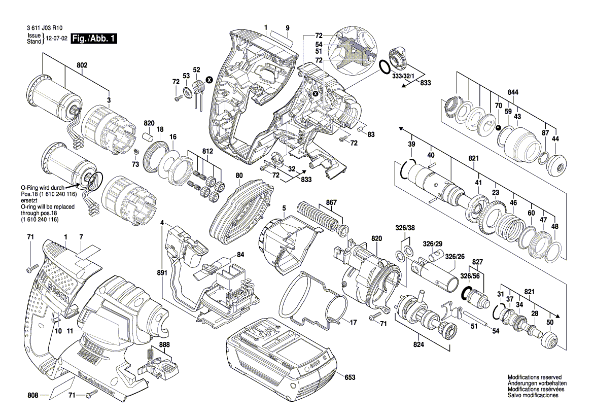 Bosch 11536c - 3611j03r10 Tool Parts