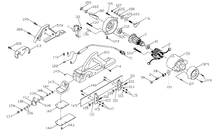 Porter Cable 126 Planer Parts (Type 2)