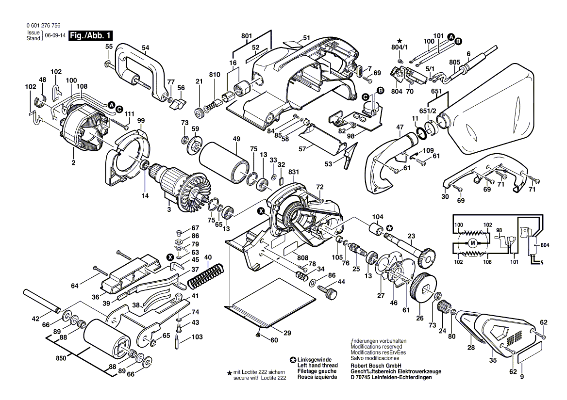 Bosch 1276dvs - 0601276756 Tool Parts