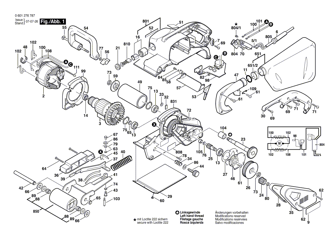 Bosch 1276dvs - 0601276787 Tool Parts