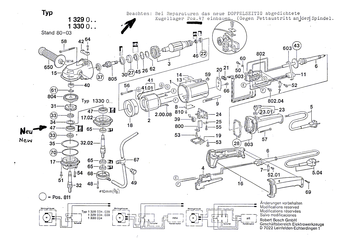 Bosch 1329 - 0601329039 Tool Parts