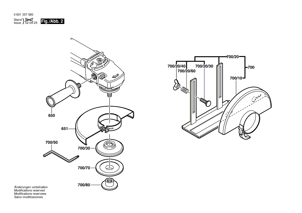 Bosch 1357g - 0601357060 Tool Parts