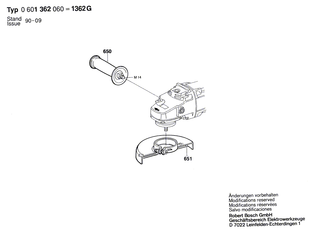 Bosch 1362g - 0601362060 Tool Parts