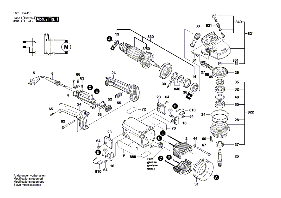 Bosch 1364 3601c64410 Tool Parts Bosch Grinder Parts Bosch