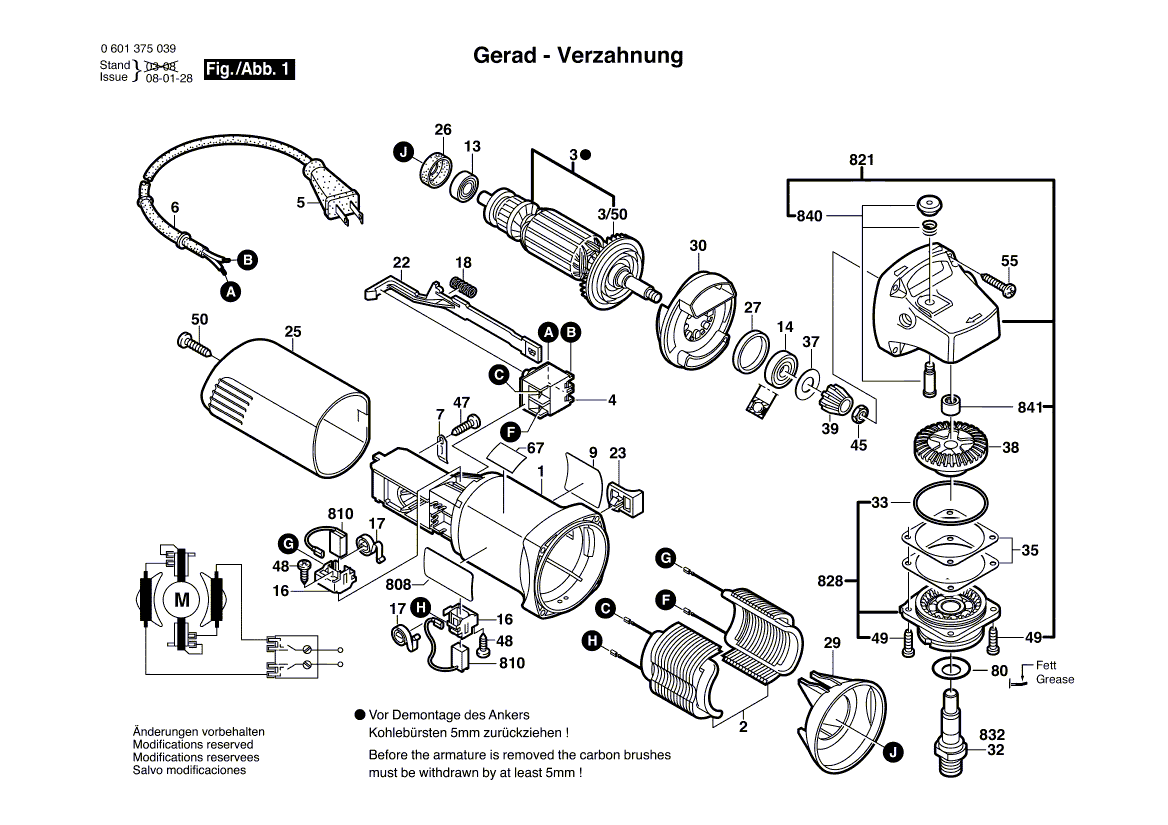 Bosch 1375ak - 0601375939 Tool Parts