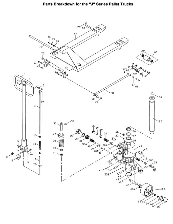 Jet 140081_PT-2742J Pallet Truck Parts