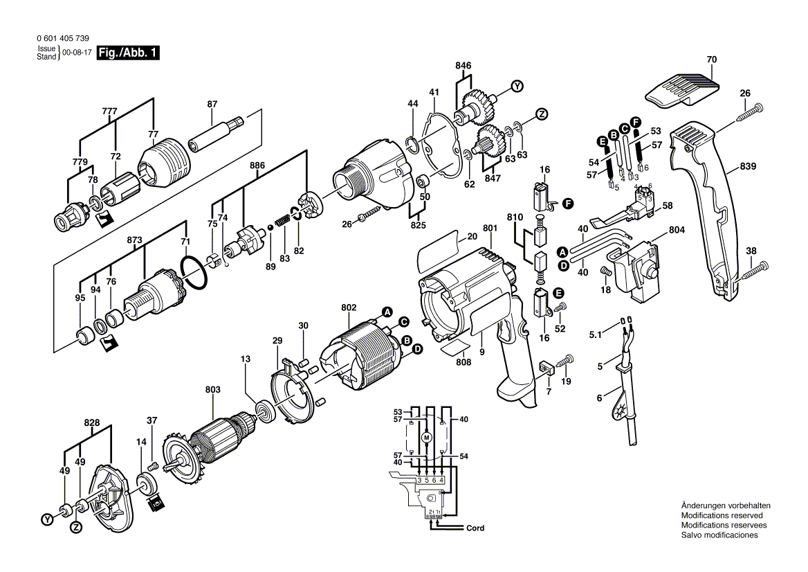 Bosch 1405-vsr - 0601405739 Tool Parts