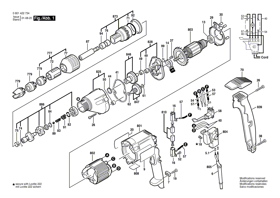 Bosch 1422-vsrq - 0601422734 Tool Parts