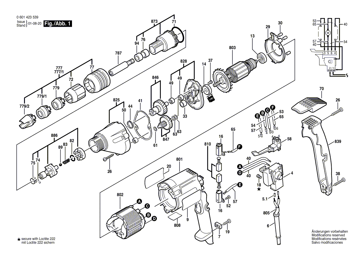 Bosch 1423-vsr - 0601423534 Tool Parts