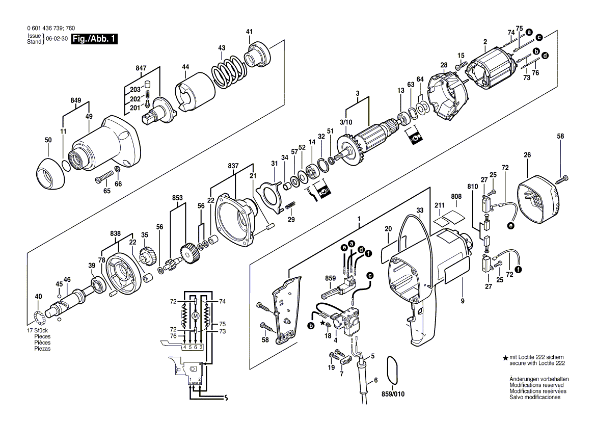 Bosch 1436vsr - 0601436760 Tool Parts