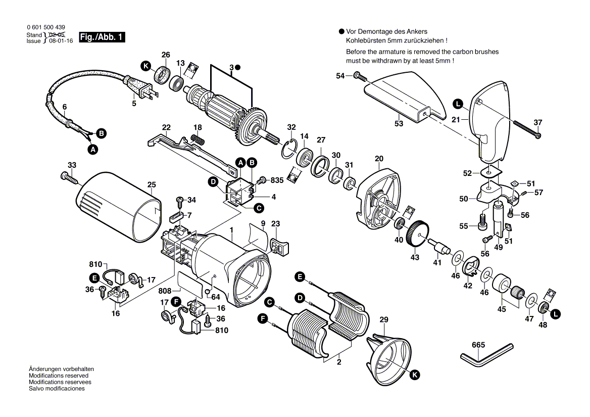 Bosch 1500c - 0601500439 Tool Parts