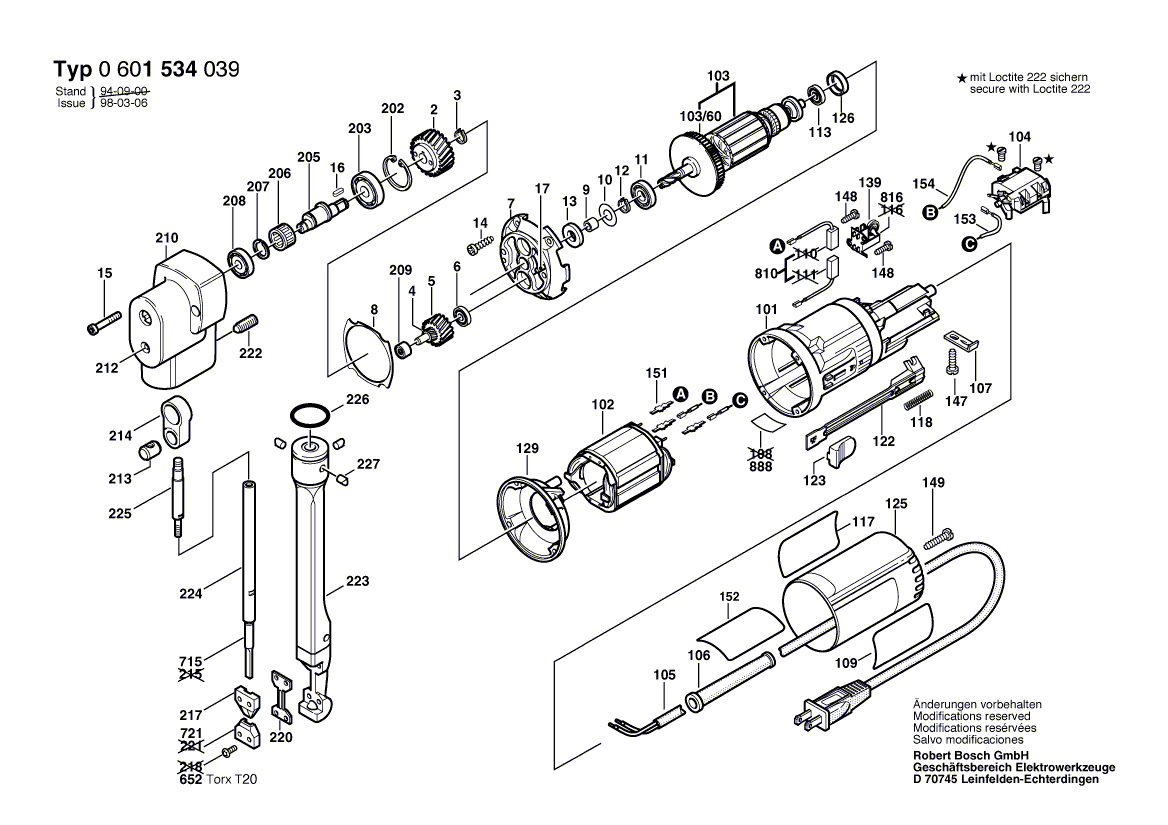 Bosch 1534 - 0601534039 Tool Parts