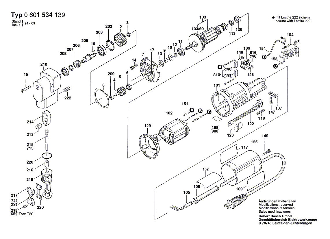 Bosch 1534 - 0601534139 Tool Parts