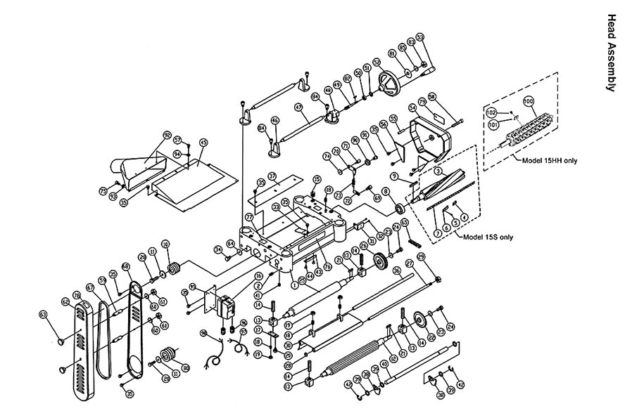 Powermatic 15HH Helical Cutterhead Planer Parts (1791213)