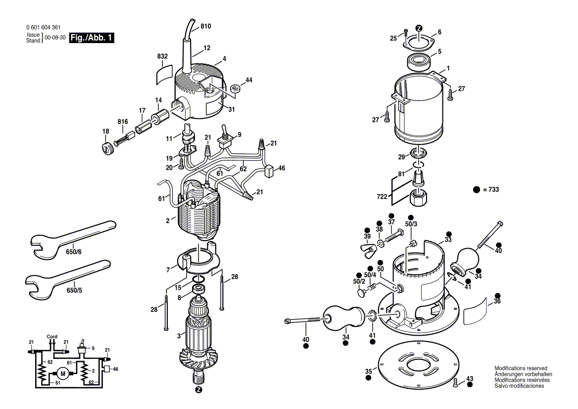 Bosch 1604-a - 0601604261 Tool Parts