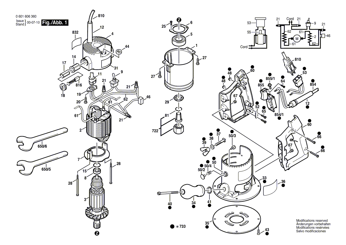 Bosch 1606-a - 0601606360 Tool Parts