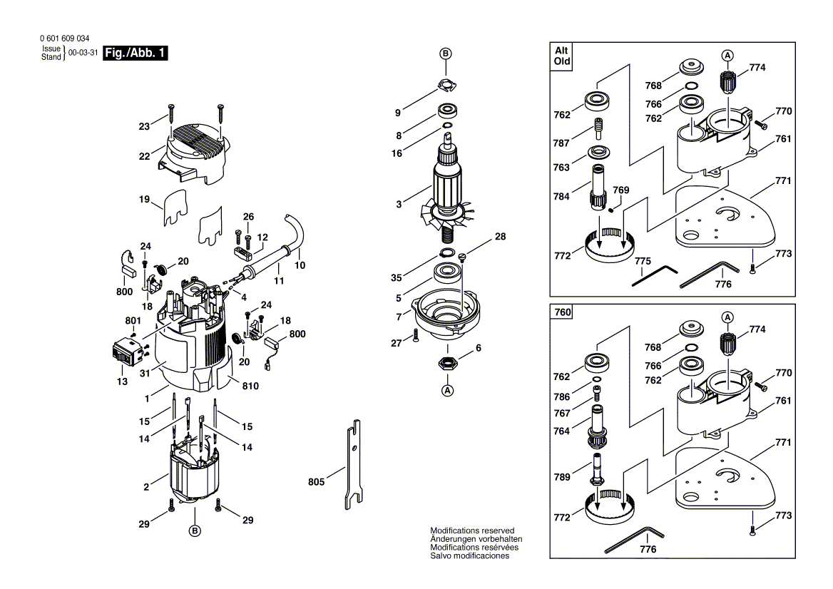 Bosch 1609 0601609034 Tool Parts Bosch Laminate Trimmer Parts