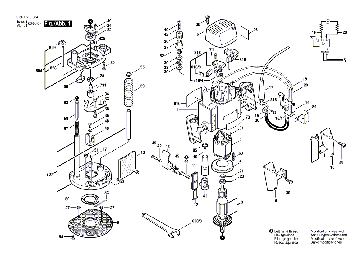 Bosch 1613 - 0601613034 Tool Parts