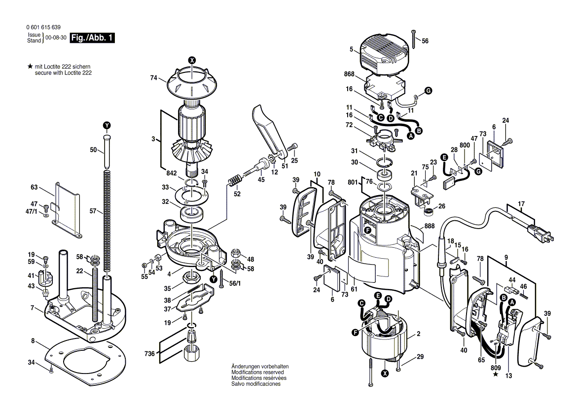 Bosch 1615-evs - 0601615661 Tool Parts