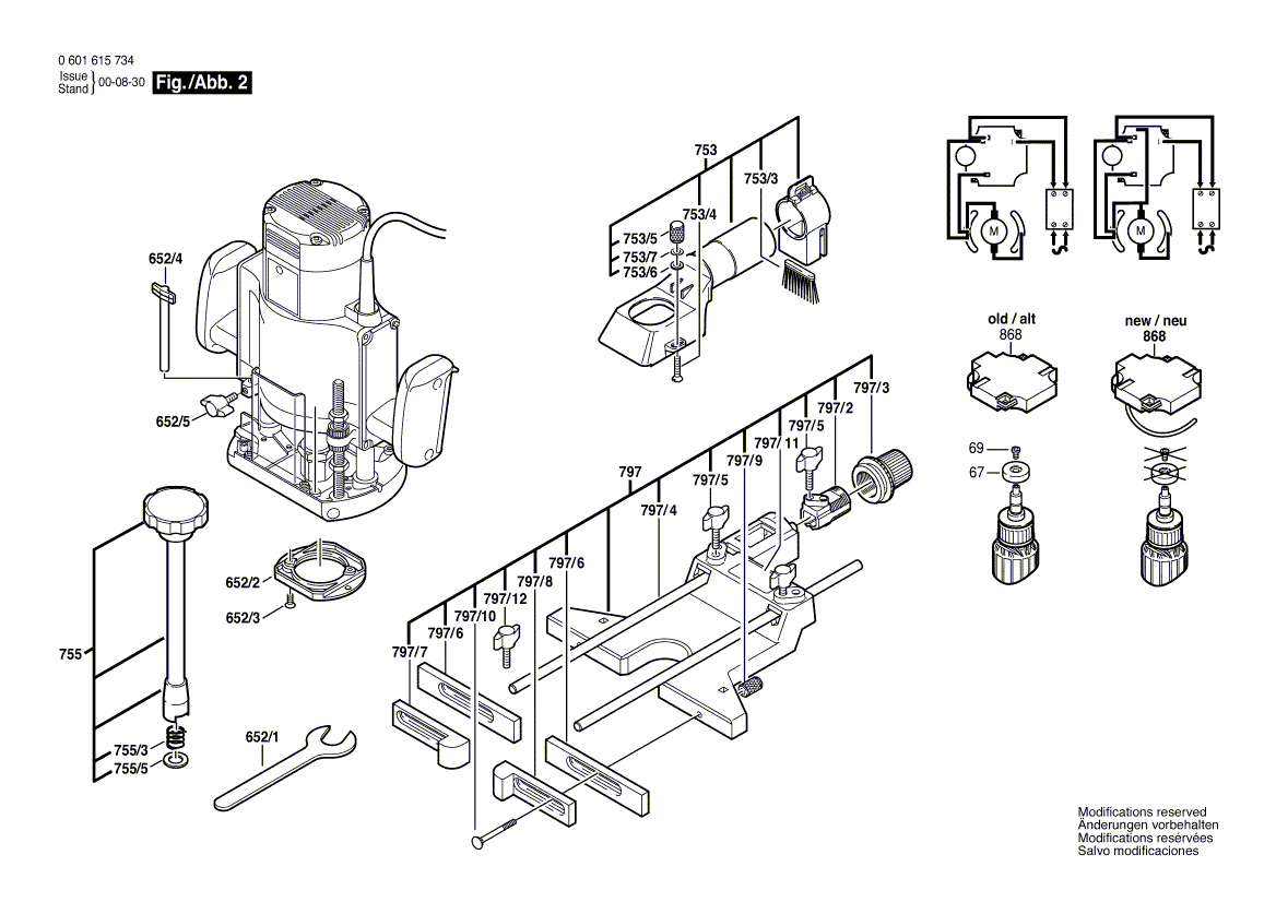 Bosch 1615-evs - 0601615761 Tool Parts