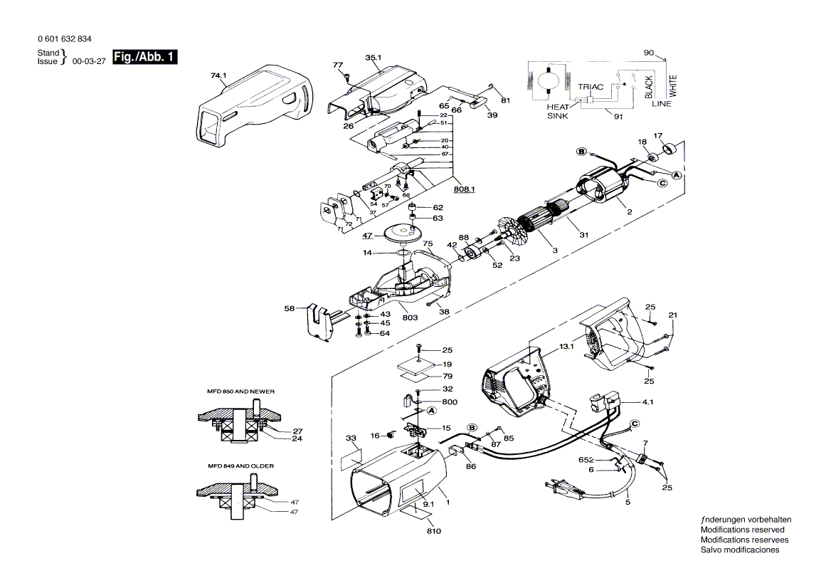 Bosch 1632 vs 0601632834 Tool Parts Bosch Reciprocating Saw