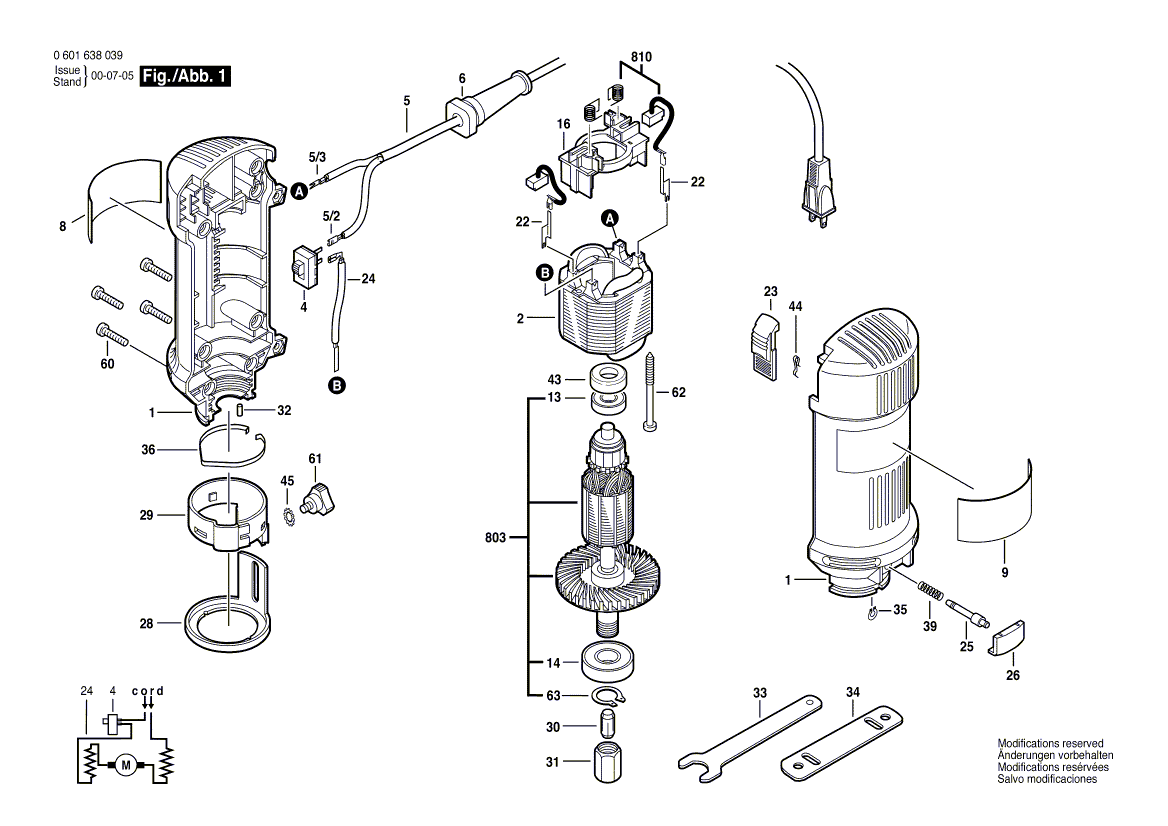 Bosch 1638 - 0601638039 Tool Parts