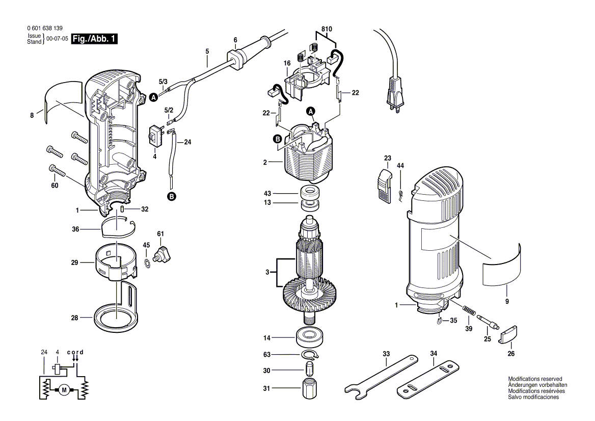 Bosch 1638 - 0601638139 Tool Parts