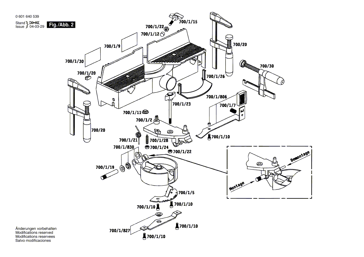 Bosch 1640vsk - 0601640739 Tool Parts