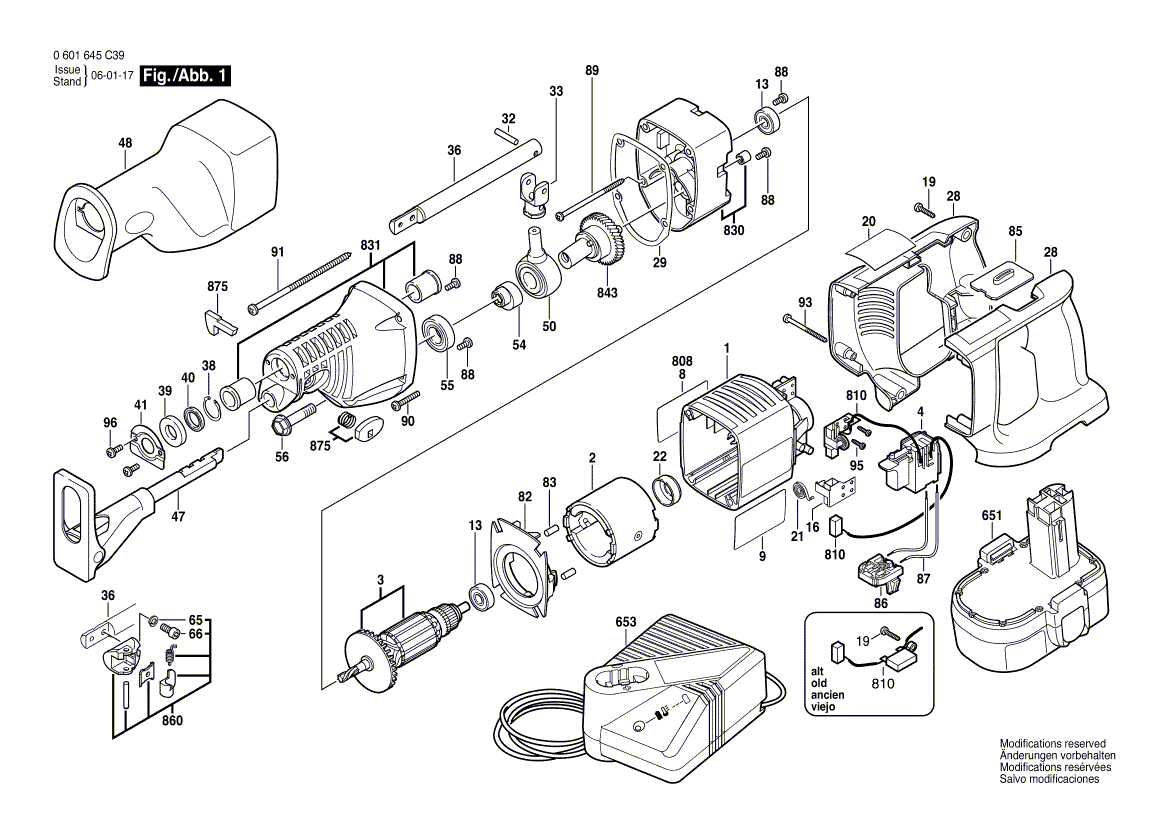 Bosch 1645-24 - 0601645c39 Tool Parts