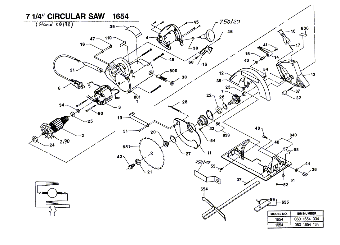 Bosch 1654 - 0601654034 Tool Parts