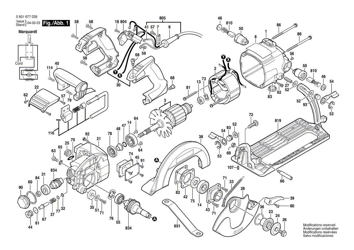 Bosch 1677m - 0601677039 Tool Parts