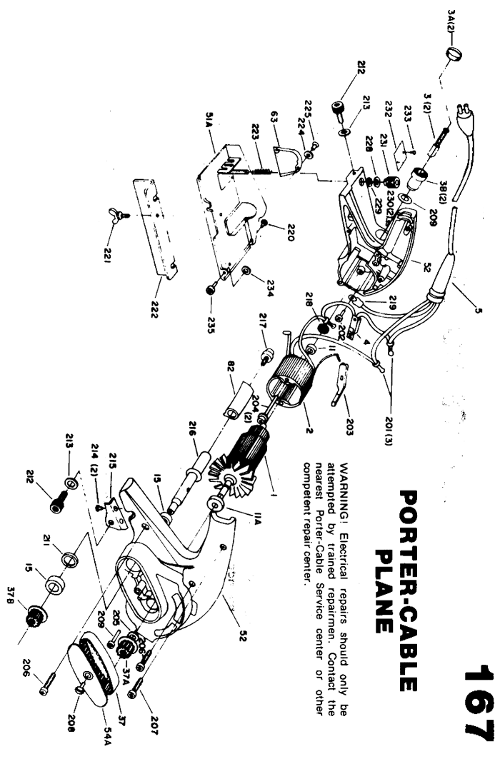 Porter Cable 167 Block Plane Parts (Type 4)