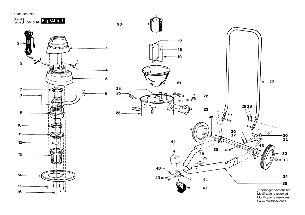 Bosch 1702 - 1981000696 Tool Parts