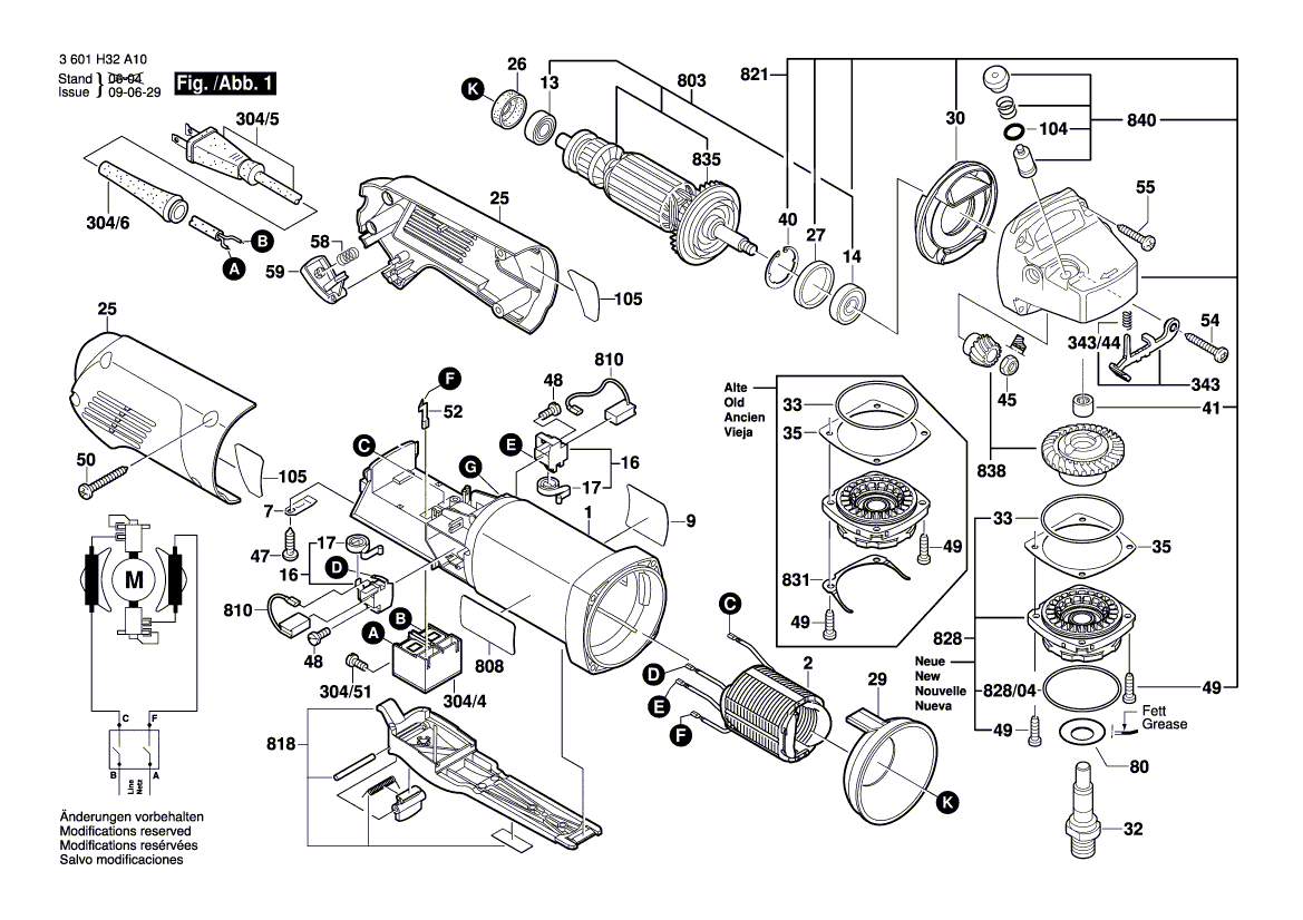 Bosch 1811ps - 3601h32a10 Tool Parts