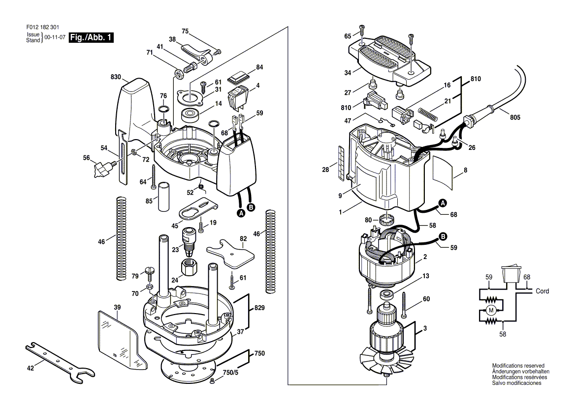 Skil 1823 f012182301 Parts - Router