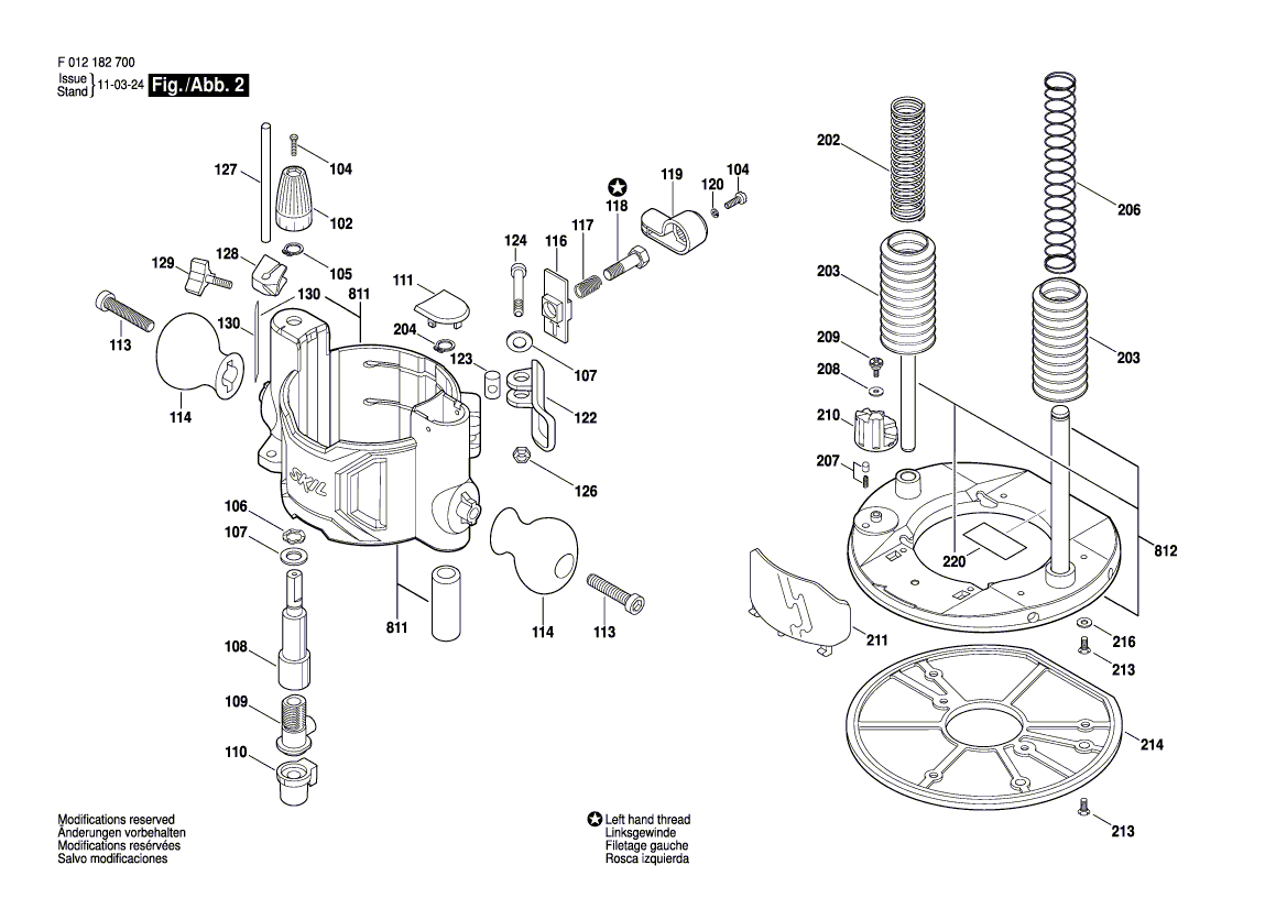 Skil 1827 f012182700 Parts - Router