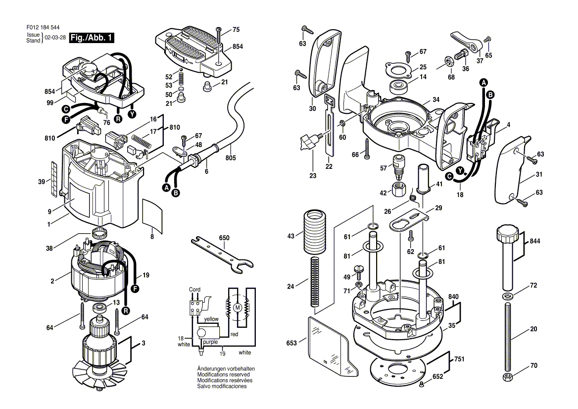 Skil 1845-02 f012184503 Parts - Router