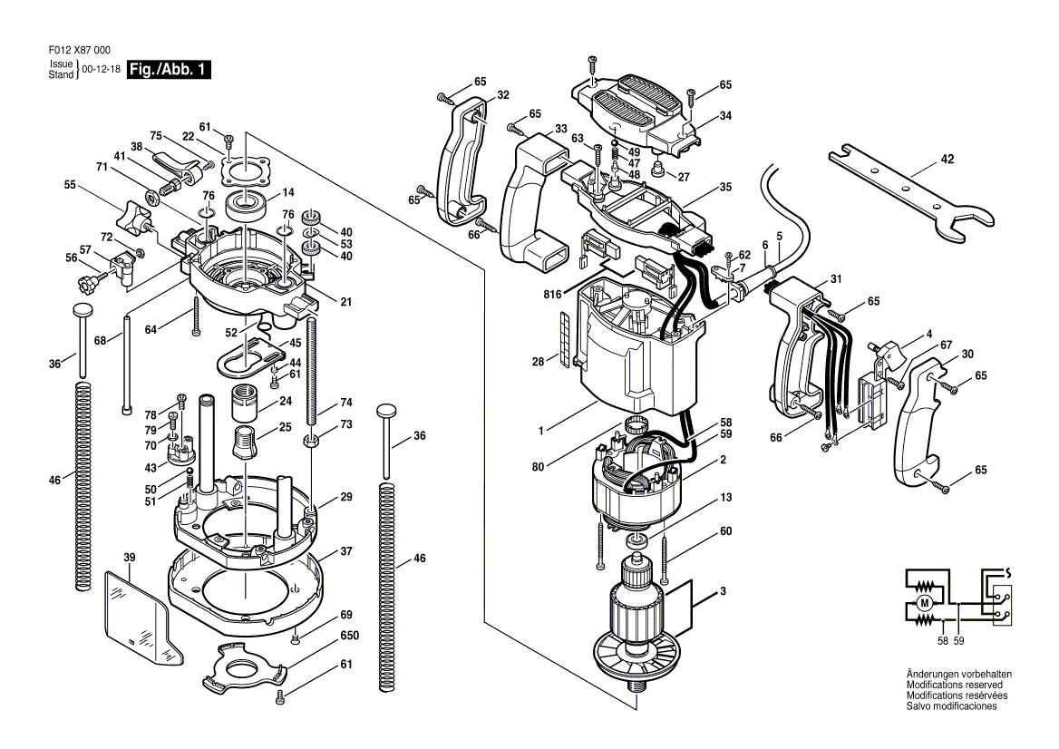 Skil 1870 f012x87000 Parts - Router