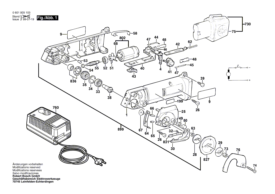 Bosch 1925a - 0601925165 Tool Parts